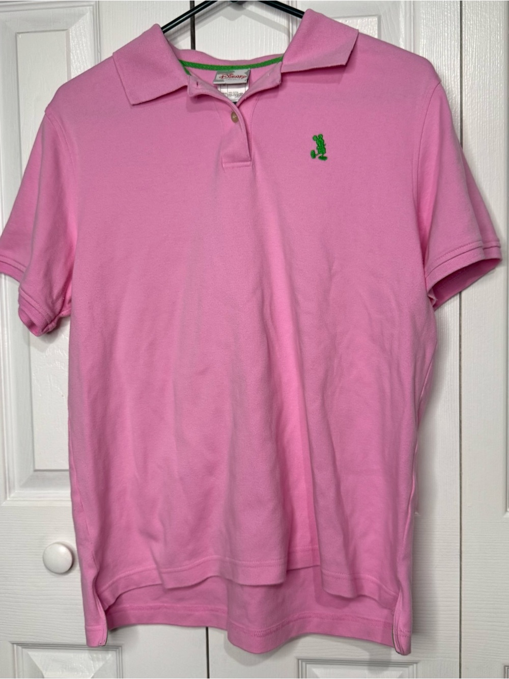 Disney Pink Polo with Green Embroidered Character Logo